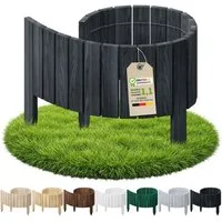 Floranica Palisade Flexible Beeteinfassung Rollborder Beetumrandung Rasenkante Holzzaun, LxH: 100x10 cm, Anthrazit, Rasenbegrenzung Dekozaun Umzäunung von Blumenbeeten Kräutergarten Wege