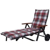 Sun Garden Liegenauflage Rollliege Prato/Neckar 10610-350 rot-grau-weiß kariert 189x62x7,5 cm, (1 St), Halteband verstellbar mit Bindebändern