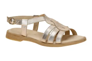 Gabor 85.500 - Damen Sandalette grau puder gl?nzend BEST FITTING