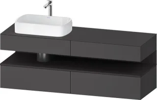Duravit Qatego Konsolenwaschtischunterbau wandhängend Graphit Matt 1600x550x600 mm - QA4777080490000 QA4777080490000