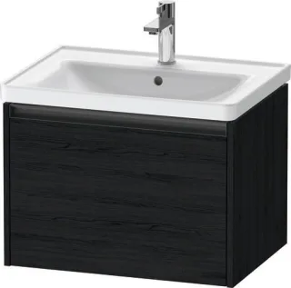 Duravit Ketho.2 Waschtischunterbau wandhängend Eiche Schwarz Matt 634x455x440 mm - K25082016160000 K25082016160000