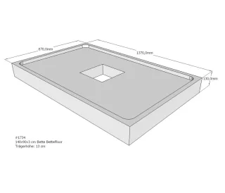 Neuesbad Wannenträger für Bette Floor 1400x900 SD22835