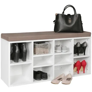 Schuhbank Sitzbank mit Sitzauflage DOLIS Weiss 103x30 cm