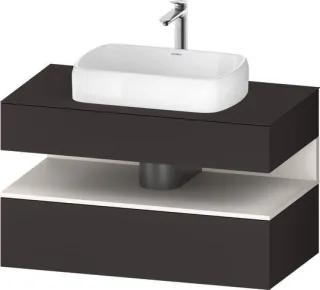Duravit Qatego Konsolenwaschtischunterbau wandhängend Graphit Supermatt 1000x550x600 mm - QA47310848 QA4731084800010