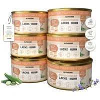 ALPHAZOO Lachs + Huhn Nassfutter für Katze 6x200g Lachs + Huhn, Nassfutter
