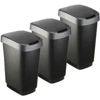 ROTHO Mülleimer Twist Mülleimer 25l mit Deckel, Kunststoff (PP) BPA-frei