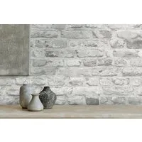 A.S. Création Vliestapete Bricks & Stones Backstein Steinoptik, leicht strukturiert, matt, gemustert, neutral, (1 St), Steintapete Backstein Tapete Tapeten Wohnzimmer Schlafzimmer Küche