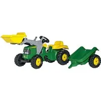 rolly toys® Tretfahrzeug rollyToys John Deere mit Frontlader und Anhänger