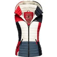 Navahoo Steppweste Shadaa Multikulti Ärmellose Damen Weste im Colourblocking-Stil und Kapuze