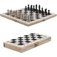 TSB Werk Spielesammlung Schach Schachbrett Holz Schachspiel klappbares, Brett, Holzbox, Reiseschach