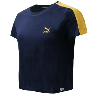 Puma Classics Strukturiertes Damen T-Shirt Navy