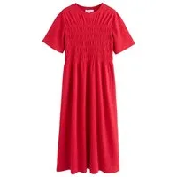 Next Midikleid Gerafftes T-Shirt-Midikleid mit kurzen Ärmeln (1-tlg)