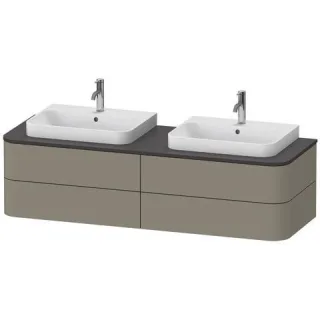 Duravit Happy D.2 Plus Konsolenwaschtischunterbau wandhängend Stein Grau Seidenmatt 1600x550x408 mm HP4964B92920010