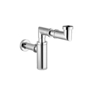 VitrA Raumspar-Siphon A45133 chrom, G 1 1/4, Abgangsrohr und Rosette