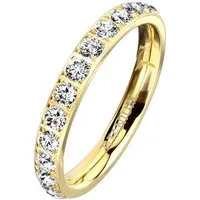 Taffstyle Fingerring Eleganter Titan Damenring mit Zirkonia Kristallen Verlobungsring (Zeitloser Ehering Ewigkeitsring als Geschenk für besondere Momente – hochwertiges Titan)
