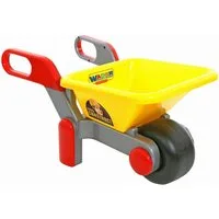 WADER QUALITY TOYS Schubkarre Kinder Bauschubkarre grau rot gelb 64 cm
