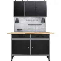 ONDIS24 Werkstatt-Set, 120 cm, mit Lochwandsystem inkl. Haken, mit LED