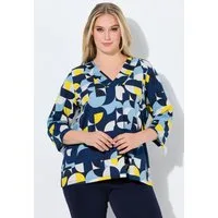 Ulla Popken T-Shirt Longshirt A-Linie V-Ausschnitt 3/4-Arm