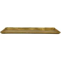 Meinposten Dekotablett Tablett Deko Metall 44x13 cm gold Kerzentablett Dekoschale rechteckig (1 St), aus Aluminium