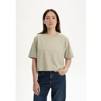 MELA Kurzarmshirt Cropped T-Shirt Style DESNA Fein gerippter Kragen