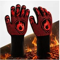 ibettertec Grillhandschuhe Hitzebeständige Handschuhe zum Grillen, Kochen und Backen, (Hitzebeständige Grill- & Ofenhandschuhe für Küche, Backen, BBQ – Schutz vor Verbrennungen und heiße Töpfe sicher greifen)