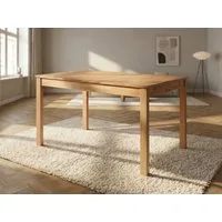 Massivart® Esstisch ausziehbar 125 - 165 cm / Massivholz geölte Kernbuche »VARIUS«, 40 cm Einlegeplatte • keilgezinkte Lamellen