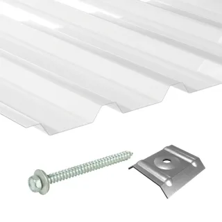 Polycarbonat | Terrassendach-Set | Spundwand | 35/207 | 1 mm | glasklar