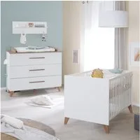 roba® Babymöbel-Set Ole 2-teilig, modernes Kinderzimmer - Griffe & Füße aus Massivholz