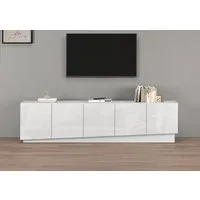 OTTO home Lowboard VELA, Höhe 60 cm, Breite 225 cm,Design mit schrägen Türen (1 St), Made in Italy, Hochglanz lackierte Fronten, TV-Board, TV-Kommode