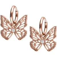 Wildcat Paar Ohrhänger Little Butterfly Hoops - Roségold, Chirurgenstahl 316L - wasserfest, langlebig, hautverträglich