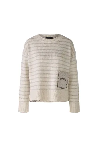 Oui - Pullover mit Wolle lt stone taupe - Gr. - 42