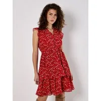 Apricot Minikleid Geblümtes Mini-Kleid (2-tlg) aus Chiffon