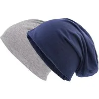 shenky Jerseymütze Doppelpack Beanie Mützen in verschiedenen Farben (Long Beanie, 2er Set) elastisch