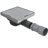 EMKE Duschrinne Edelstahl Bodenablauf Quadratischer Duschrinne 2 in 1 Komplettset, Mit Bodenablaufabdeckung, Geruchsverschluss, Haarsieb,und Siphon