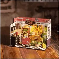 Robotime 3D-Puzzle Garage Workshop - Werkstatt Miniaturhaus, 220 Puzzleteile
