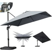 PURPLE LEAF Sonnenschirm Quadratischer Terrassenschirm, Seitlich Neigender Ampelschirm, LxB: 300,00x300,00 cm, 360°Rotation, Sonnenschutz UV50+, für Garten, Terrasse, Pool