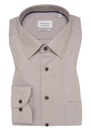 ETERNA - Hemd Natté Langarm sand - Gr. - 40/Langarm - 65cm