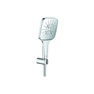 Grohe Rainshower SmartActive 130 Cube Handbrause mit Halterung 26589000 chrom, 3 Strahlarten, Durchflussbegrenzer 9,5 l/min