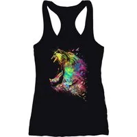 MoonWorks Tanktop DamenTanktopScreamingLionNaturVögelFarbenBuntRacerbackMoonworks®