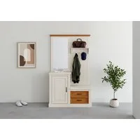 OTTO home Kompaktgarderobe Selma Garderobe inkl. Kommode, 2 Schubkästen, Spiegel Kompaktgarderobe, mit Spiegel, Haken und Hutablage, Breite 110 cm