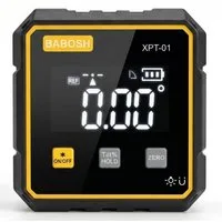AIMAX Winkelmesser Digitale Wasserwaage mit Doppellaser und 4-seitiger Magnethalterung, Mini Neigungsmesser mit Digitalanzeige für Montage und Holzarbeiten