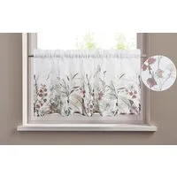 OTTO home Scheibengardine Friesach (1 St), Stangendurchzug, transparent, Blumenmuster, transparent, Stangendurchzug, Pflegeleicht