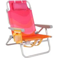 HOMECALL Klappstuhl Strandstuhl Leicht Klappbar Camping, 5-fach verstellbare Rückenlehne (Bis150KG Aluminiumrahmen, groBe Kuhitasche und Aufbewahrungstasche, 1 St), Seitentaschen, Kopfstütze, Schultergurten, Handtuchhalter