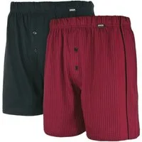 ADAMO Boxershorts Adamo 2er-Pack Boxershorts schwarz/weinrot XXL (Packung, 2-St., 2er-Pack)