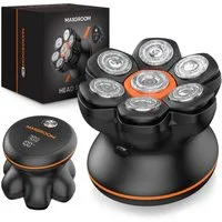 MAXGROOM Elektrorasierer JK-1688, Abnehmbarer Scherkopf, Aufsätze: 1, Kopfhaartrimmer, Elektrorasierer Set, 7D Kopfrasierer mit magnetischem Reinigungssystem