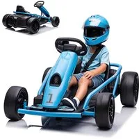 GarveeMore Elektro-Kinderquad Leistungsstarkes Drift Go-Kart Mit Musikfunktion, Sicherheitsgurt, (1-tlg), für Kinder 8-12 Jahre – 24V, 2x300W Motoren, Outdoor Elektrofahrzeug