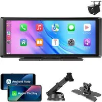 ESSGOO Tragbar Kabellos Apple Carplay Android Auto 8" Touchscreen Bluetooth Navigationsgerät (Autoradio Bluetooth Sprachsteuerung)