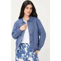 Olsen Kurzjacke Jacke aus Leinen-Baumwollmix mit Tunnelzug