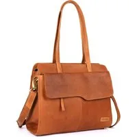 Benthill Handtasche Damen Echt Leder Handtasche Vintage Bag Laptop Schultertasche Business, Schultergurt / Umhängegurt Reißverschlussfach