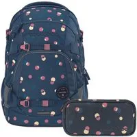 coocazoo Schulranzen Schulrucksack-Set MATE Bubble Dreams 2-teilig (Rucksack, Mäppchen), ergonomisch, reflektiert, Körpergröße: 135 - 180 cm